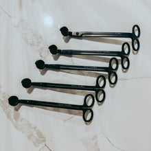Load image into Gallery viewer, Set of black wick trimmers on a marble surface