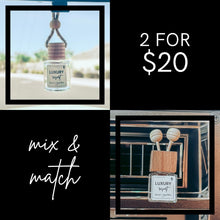 Load image into Gallery viewer, Collage of car diffusers both hanging and plug in
